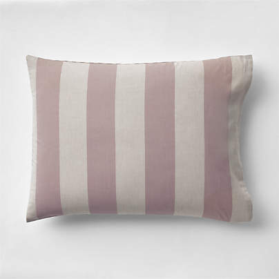 Riviera Moody Mauve and Oatmeal Reversible Stripe Organic Cotton Kids Pillow Sham