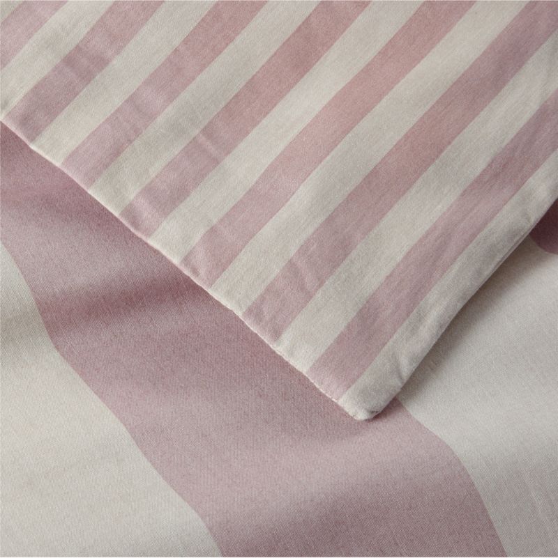 Riviera Moody Mauve Reversible Stripe Organic Cotton Kids Twin Duvet Cover