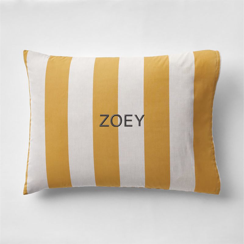 Riviera Savannah Yellow Reversible Stripe Organic Cotton Kids Pillow Sham