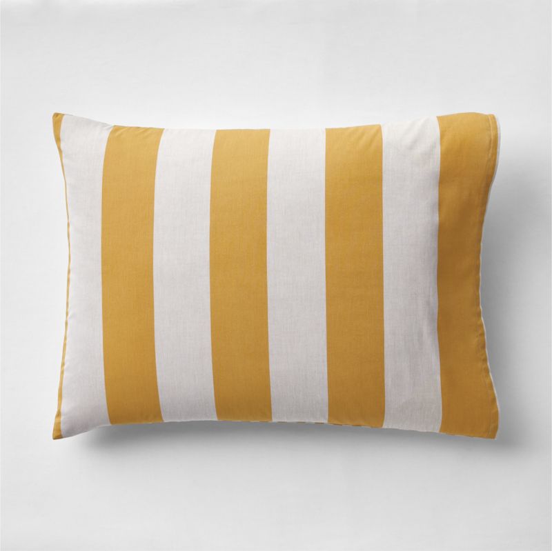 Riviera Savannah Yellow Reversible Stripe Organic Cotton Kids Pillow ...
