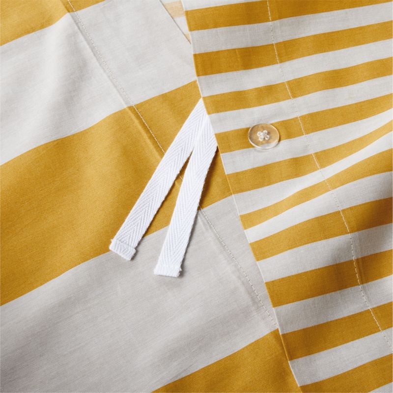 Riviera Savannah Yellow Reversible Stripe Organic Cotton Kids Twin Duvet Cover