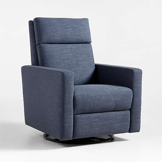 Rixby Navy Nursery Power Recliner Swivel Recliner Chair