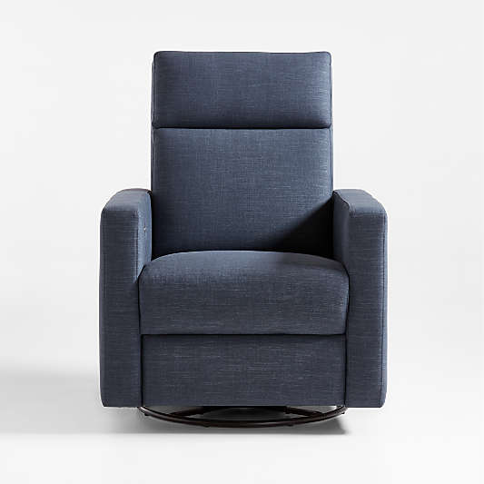 Rixby Navy Nursery Power Recliner Swivel Recliner Chair