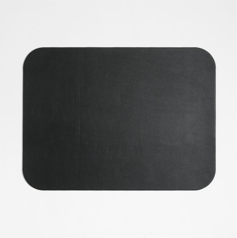 Rizzo Easy Care Recycled Leather Reversible Black and White Rectangular Placemat - image 0 of 4