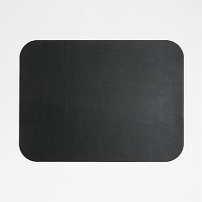 View Rizzo Easy Care Recycled Leather Reversible Black and White Rectangular Placemat details