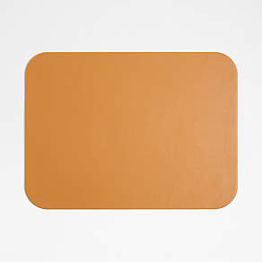 Rizzo Textured Easy Care Faux Leather Deep Brown Rectangular Placemat