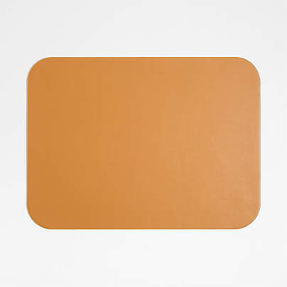 Rizzo Easy Care Recycled Leather Reversible Ochre Rectangular Placemat