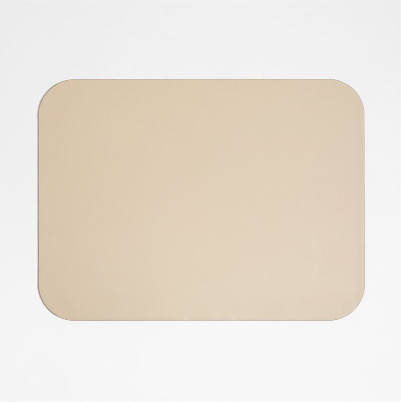 Rizzo Easy Care Faux Leather Reversible Desert Green and Light Brown Rectangular Placemat - image 1 of 4