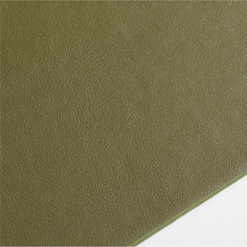 Rizzo Easy Care Faux Leather Reversible Desert Green and Light Brown Rectangular Placemat - image 2 of 4