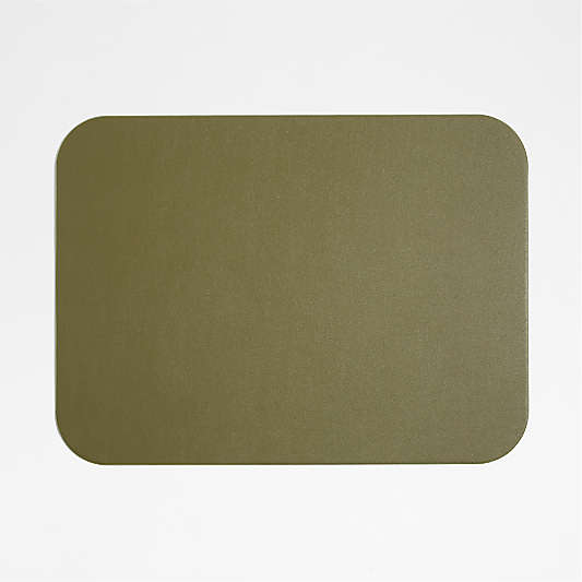 Rizzo Easy Care Faux Leather Reversible Desert Green and Light Brown Rectangular Placemat