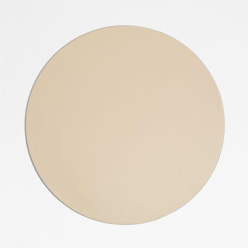 Rizzo Easy Care Faux Leather Reversible Desert Green and Light Brown Round Placemat - image 1 of 4