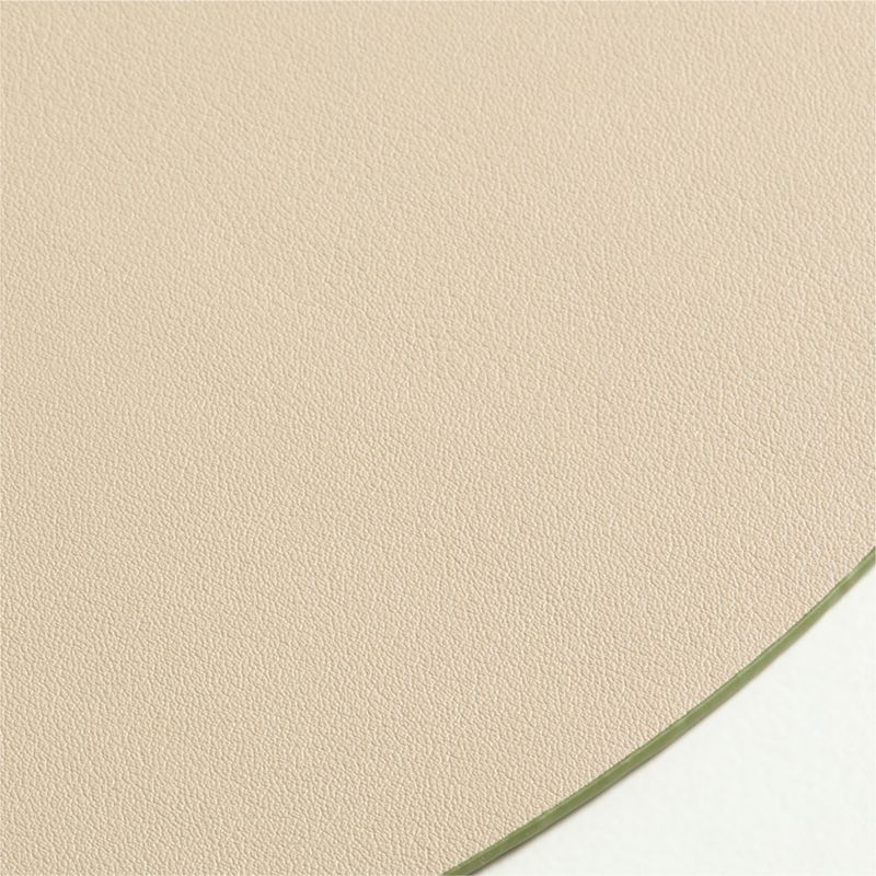 Rizzo Easy Care Faux Leather Reversible Desert Green and Light Brown Round Placemat - image 2 of 4