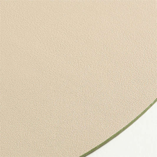 Rizzo Easy Care Faux Leather Reversible Desert Green and Light Brown Round Placemat