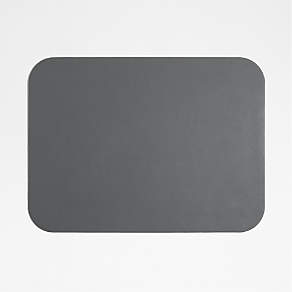 Rizzo Textured Easy Care Faux Leather Deep Brown Rectangular Placemat