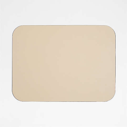 Rizzo Easy Care Faux Leather Reversible Navy and Natural Rectangular Placemat