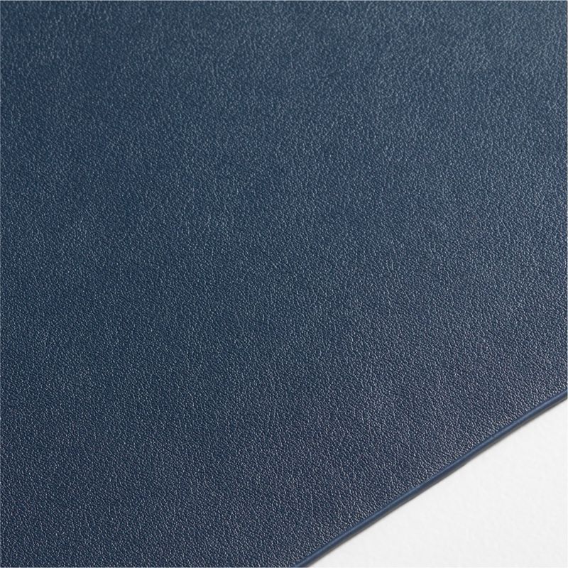 Rizzo Easy Care Recycled Leather Reversible Navy and Natural Rectangular Placemat - image 2 of 4