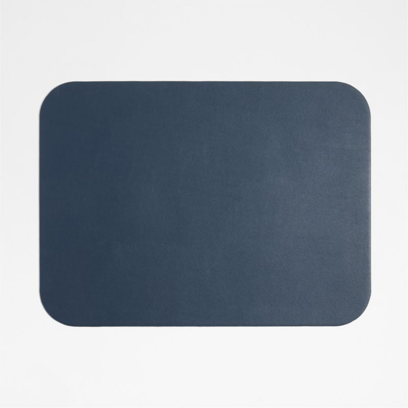 Rizzo Easy Care Recycled Leather Reversible Navy and Natural Rectangular Placemat - image 0 of 4