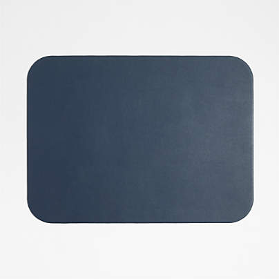 Rizzo Easy Care Recycled Leather Reversible Navy and Natural Rectangular Placemat