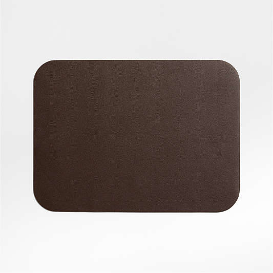Rizzo Textured Easy Care Faux Leather Deep Brown Rectangular Placemat