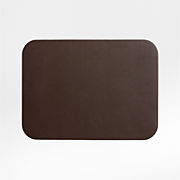 Rizzo Textured Easy Care Faux Leather Deep Brown Rectangular Placemat