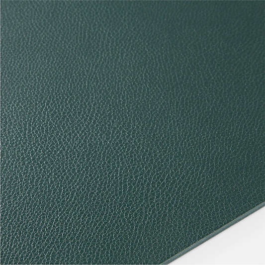 Rizzo Faux Leather Easy Care Reversible Rectangular Green Placemat