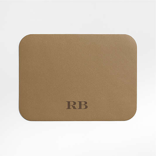 Rizzo Textured Easy Care Faux Leather Mushroom Rectangular Placemat