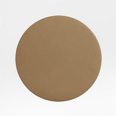 Rizzo Textured Easy Care Faux Leather Mushroom Round Placemat