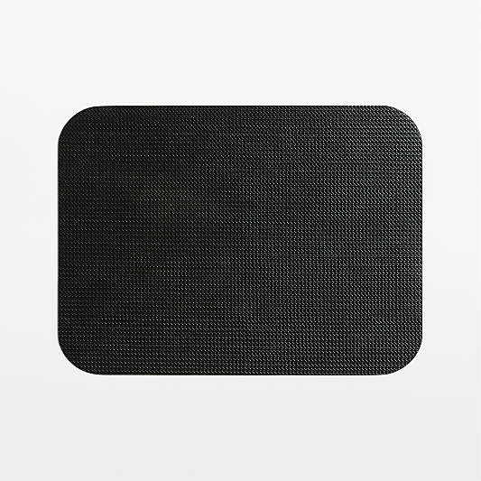Rizzo Rectangle Basketweave Faux Leather Easy Care Brown-Black Placemat
