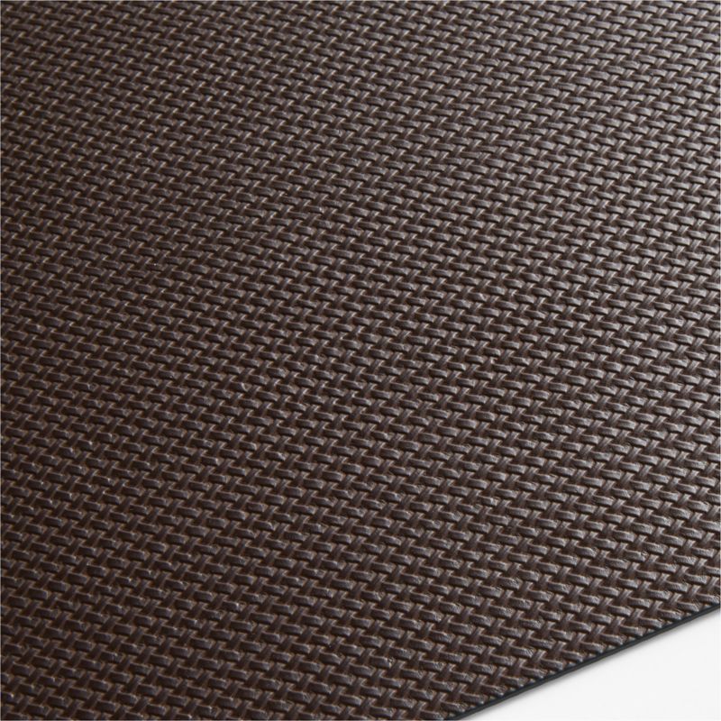 Rizzo Rectangle Basketweave Faux Leather Easy Care Brown-Black Placemat - image 2 of 3