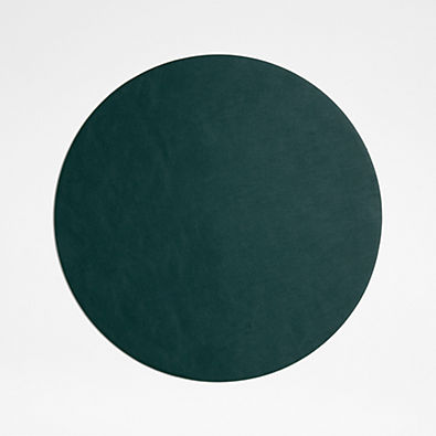 View Rizzo Round Green Faux Leather Placemat details