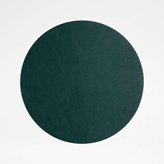 Rizzo Round Green Faux Leather Placemat
