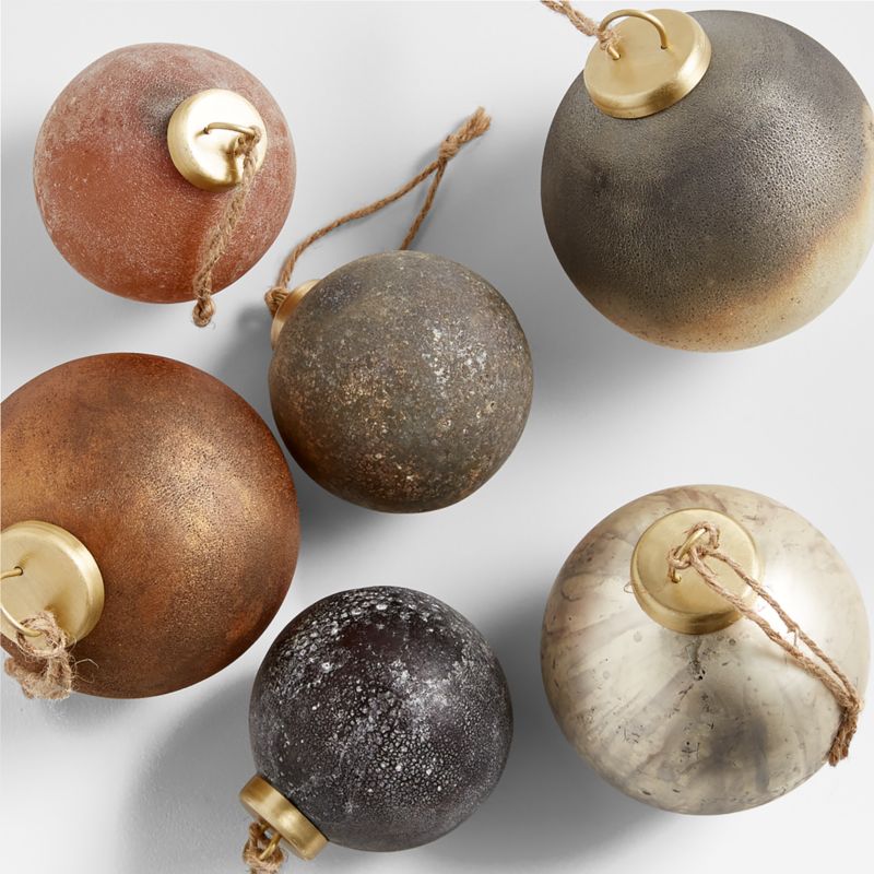 Rizzo Textured Ball Christmas Ornaments by Leanne Ford, Set of 6 - image 0 of 5