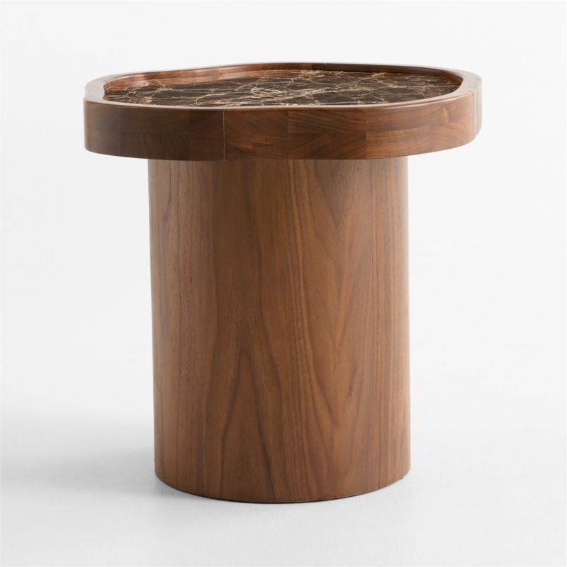 Roland Marble and Walnut Wood 21" Side Table by Venus Williams, Set of 2 - image 1 of 4