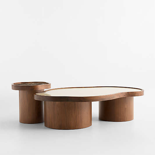 Roland Walnut and Tadelakt Coffee and Side Table Set by Venus Williams