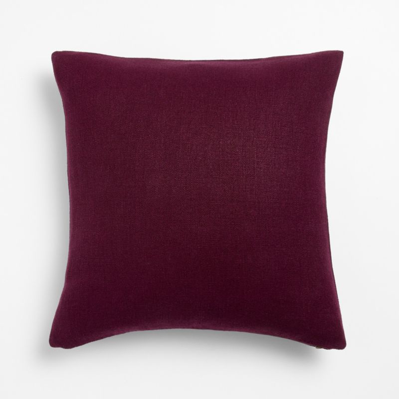Relaxed Linen 20"x20" Deep Burgundy Layering Throw Pillow Cover with Down-Alternative Insert - image 2 of 4