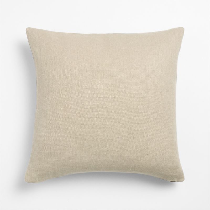 Relaxed Linen 20"x20" Natural Taupe Layering Throw Pillow Cover with Down-Alternative Insert - image 1 of 4