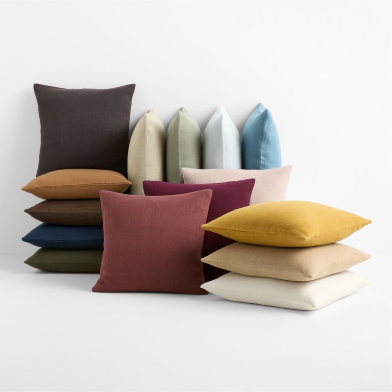 Relaxed Linen 20"x20" Natural Taupe Layering Throw Pillow Cover with Down-Alternative Insert - image 3 of 4