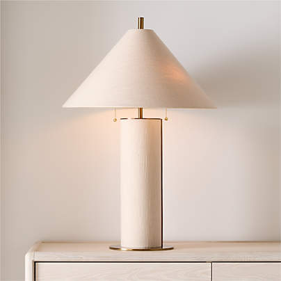 Remi Natural Linen Table Lamp 31.7"