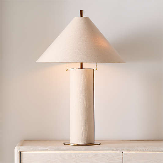 Remi Natural Linen Table Lamp 31.7"