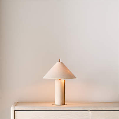 Remi Ivory Linen Mini Table Lamp 15"
