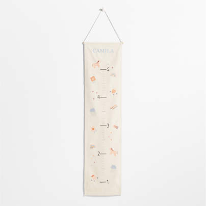 Rainbows and Unicorns Canvas Personalized Kids  Growth Chart