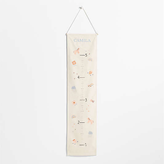 Rainbows and Unicorns Canvas Personalized Kids Growth Chart