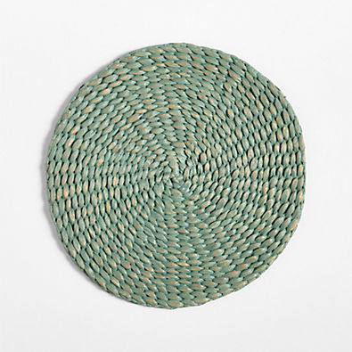 View Round Mist Green Water Hyacinth Placemat details