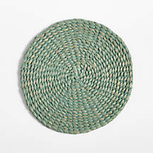 Round Grey Water Hyacinth Placemat | Crate & Barrel