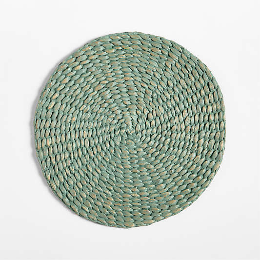 Round Mist Green Water Hyacinth Placemat