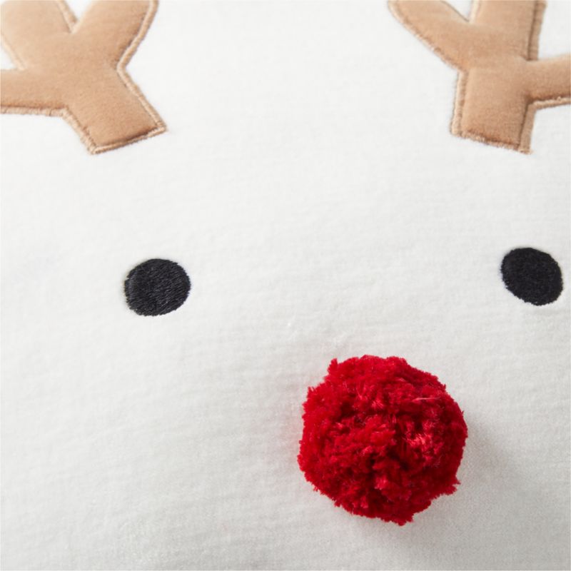 Christmas Reindeer Round Velvet Kids Throw Pillow