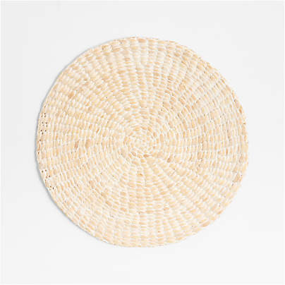 Round Whitewashed Water Hyacinth Placemat