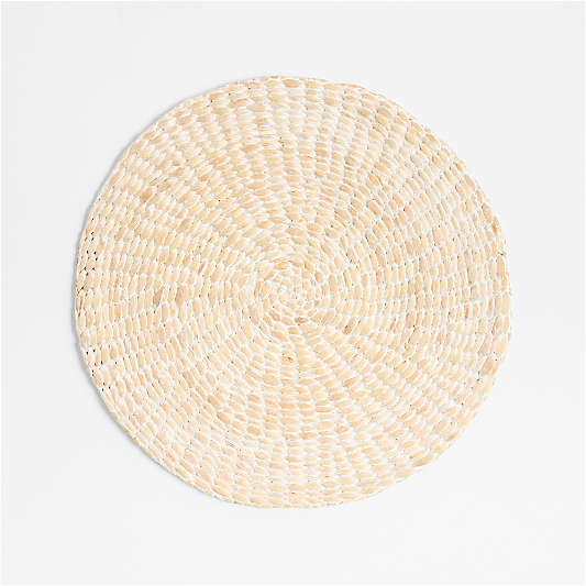 Round Whitewashed Water Hyacinth Placemat