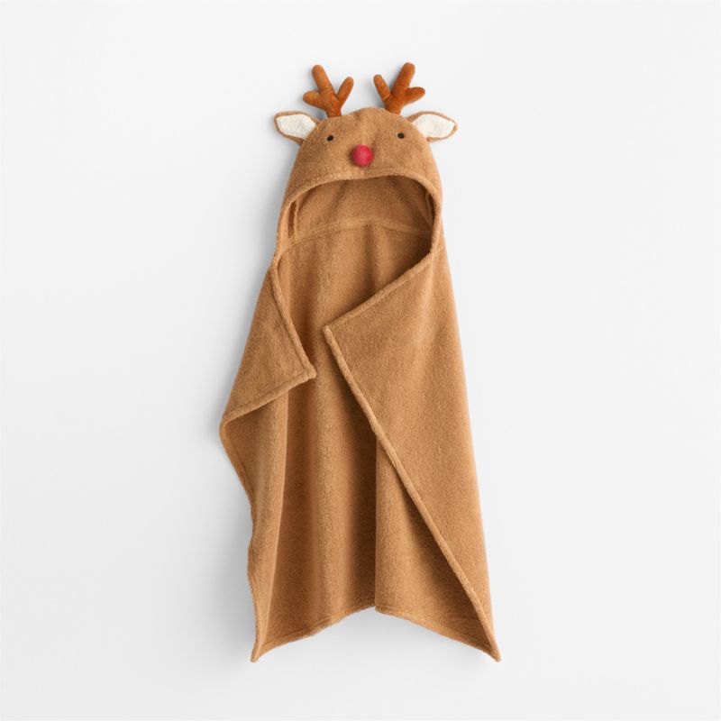 Reindeer 100% Organic Cotton Hooded Baby Towel - image 5 of 10