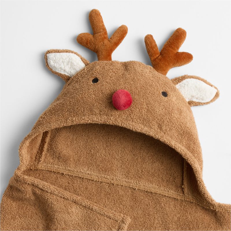 Reindeer 100% Organic Cotton Hooded Baby Towel - image 8 of 10